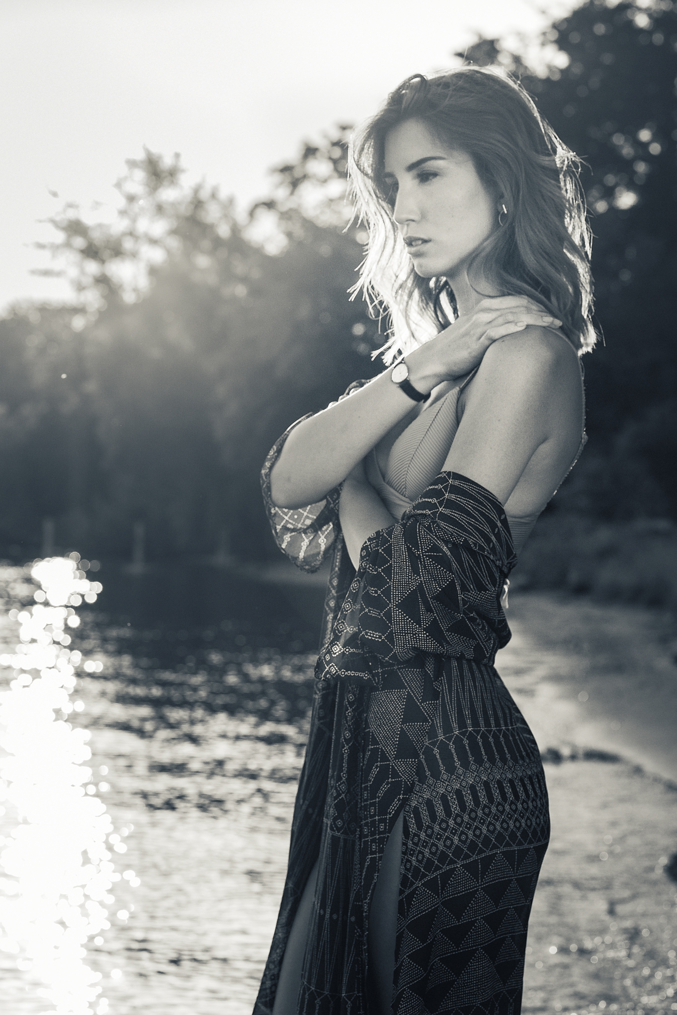 Noémie au coucher du soleil sur Préverenges